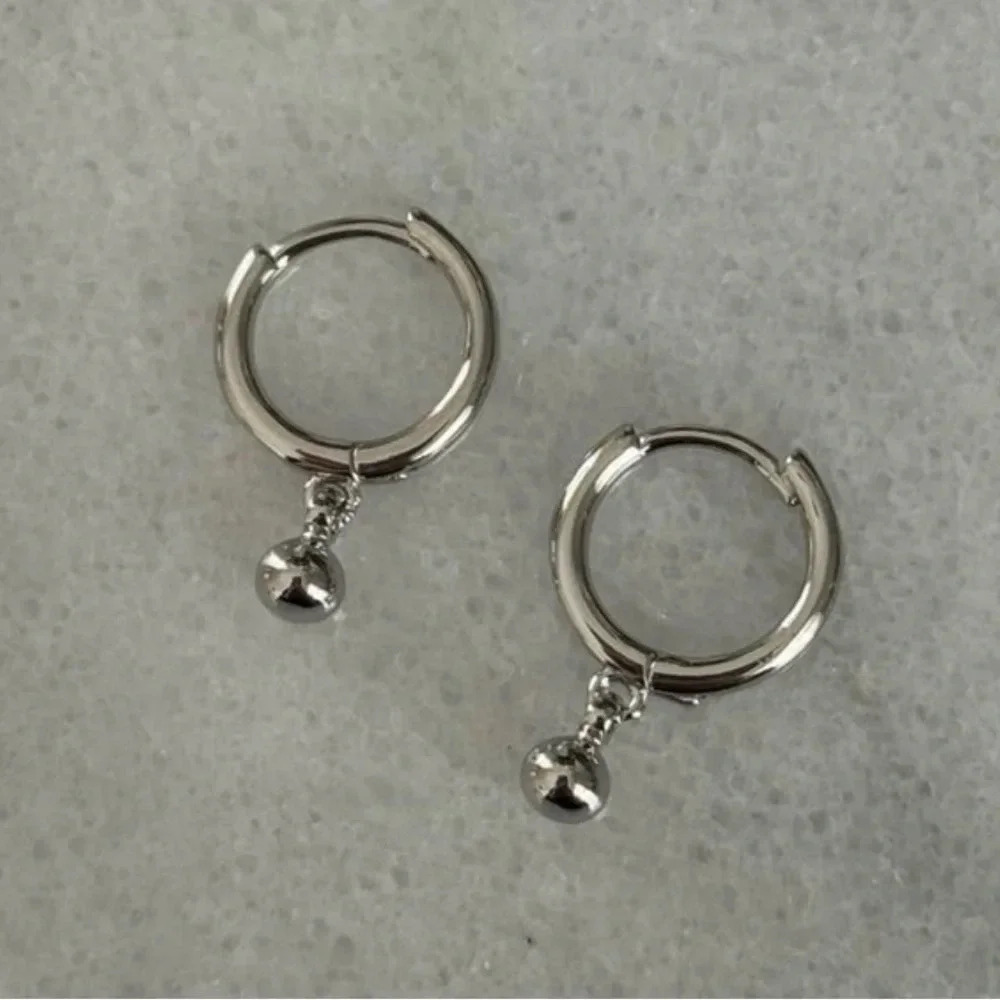 COPY - Sterling Silver Huggie Hoop Ball Dangle Earrings 

Brand New